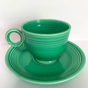 Vintage Fiesta teacup and saucer original green